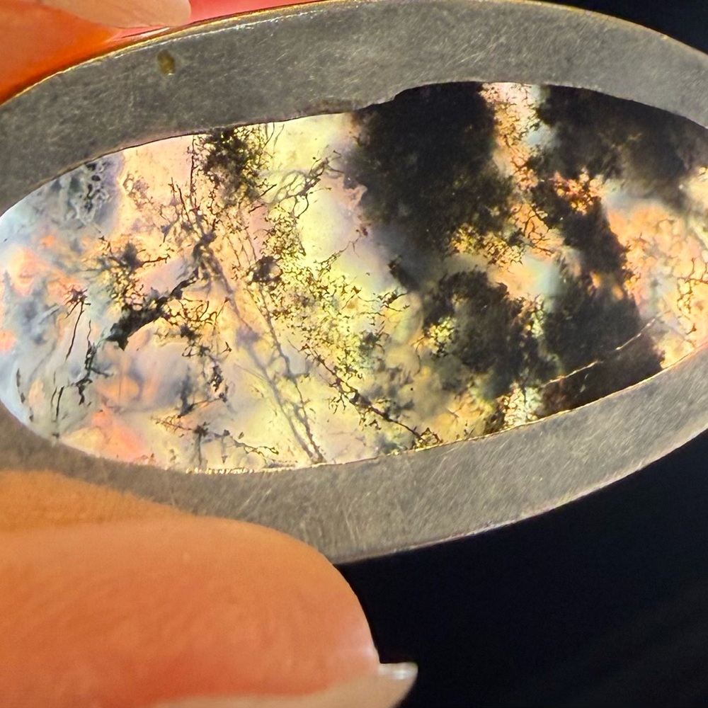 Silver Moss Agate pendant Necklace - Picture 13 of 16